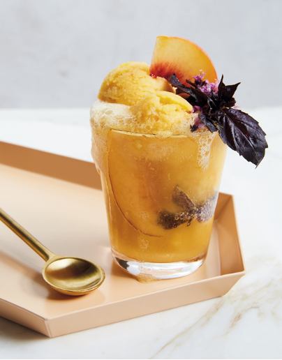 peach and ginger ale float 